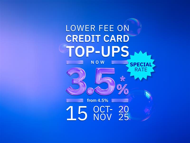 Lower Fee on Credit Card Top-Ups